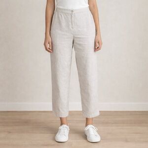 Vintage Eileen Fisher Light Gray Linen and Silk Pants